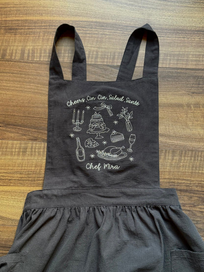 Apron - "Cheers. Cin Cin. Salud. Santé" - Customizable