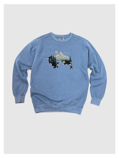 Orca Whale Embroidered Sweatshirt