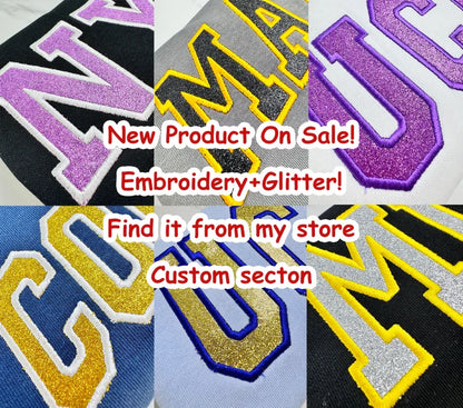 Custom Letter Embroidered Filled Varsity Sweatshirt