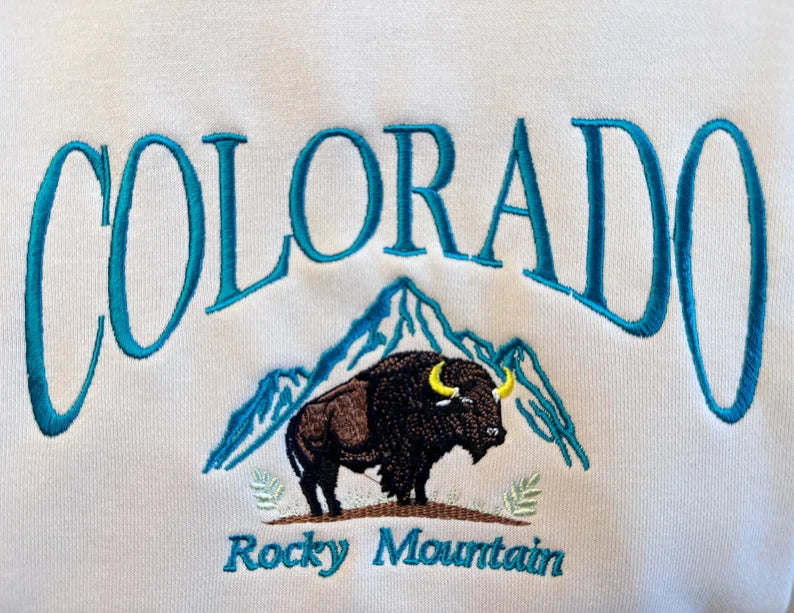 Embroidered Rocky Mountain Colorado Sweatshirt
