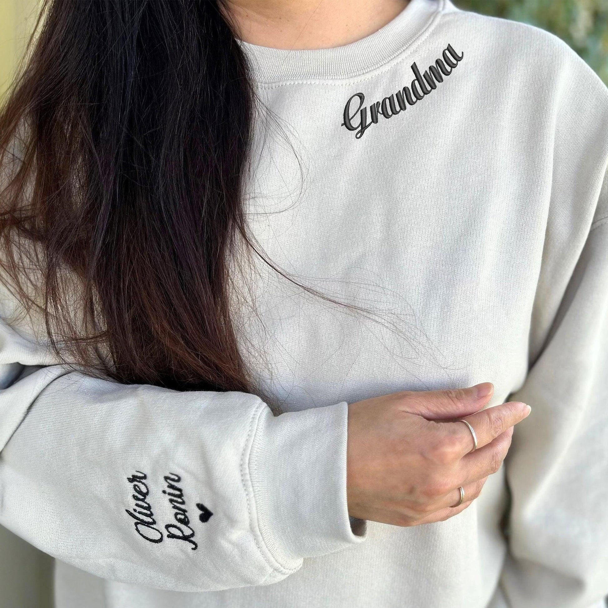 Custom Mama Neckline Embroidered Sweatshirt, Embroidered Hoodie, Cool Mom Outfit, Trendy Mom Clothing, Mom Life Apparel, Mother Day Gift