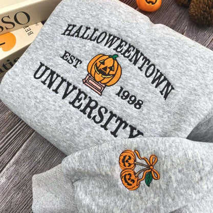 Embroidered Halloweentown Est 1998 Sweatshirt - Halloweentown Shirt - Pumkin Sweatshirt - Womens Spooky Shirts - Halloween Gift For Men