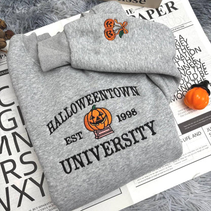 Embroidered Halloweentown Est 1998 Sweatshirt - Halloweentown Shirt - Pumkin Sweatshirt - Womens Spooky Shirts - Halloween Gift For Men
