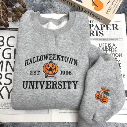 Embroidered Halloweentown Est 1998 Sweatshirt - Halloweentown Shirt - Pumkin Sweatshirt - Womens Spooky Shirts - Halloween Gift For Men