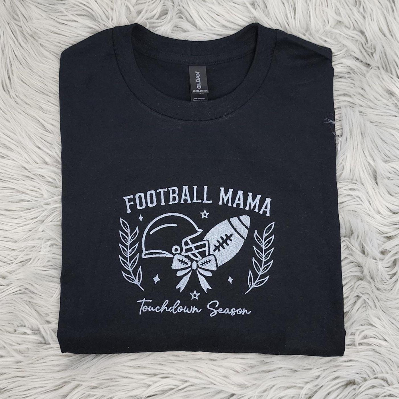 Football Mama Embroidered Crewneck: Touchdown Season Sweatshirt, Football Shirt