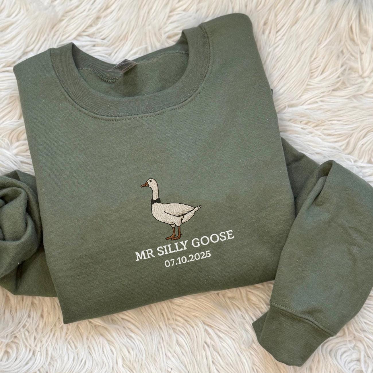 Embroidered Mr. Silly Goose Bride Shirt, Married Couple Matching Shirt, Bride Goose Lover Shirt,Silly Goose Sweatshirt, Goose Lover Sweater,