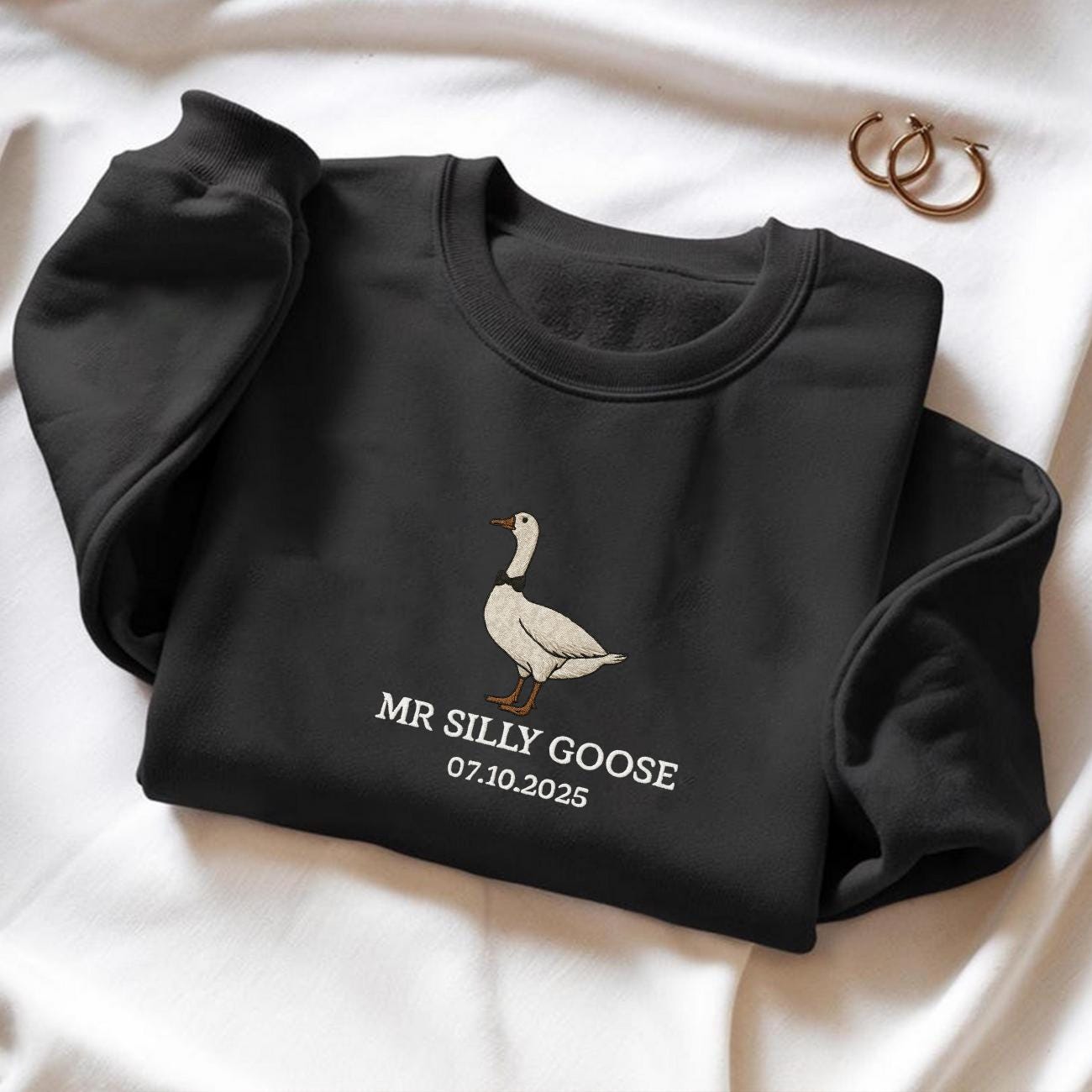 Embroidered Mr. Silly Goose Bride Shirt, Married Couple Matching Shirt, Bride Goose Lover Shirt,Silly Goose Sweatshirt, Goose Lover Sweater,