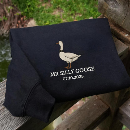 Embroidered Mr. Silly Goose Bride Shirt, Married Couple Matching Shirt, Bride Goose Lover Shirt,Silly Goose Sweatshirt, Goose Lover Sweater,