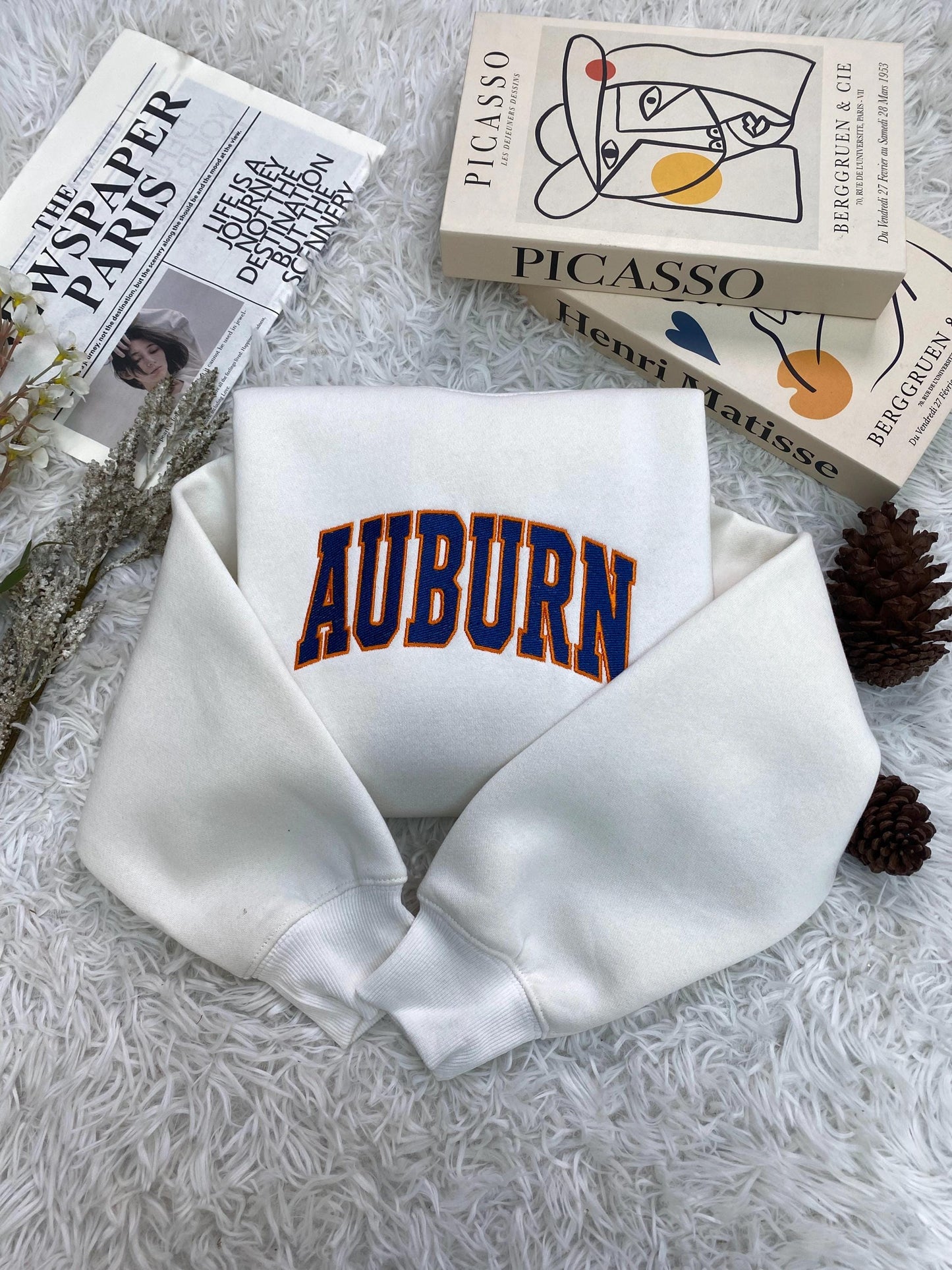 Auburn Embroidered  Shirt, Retro Style Shirt, Game Day Shirt, Alabama Travel Shirt, Southern Girl Shirt,  Football Sports Team Sweatshirt