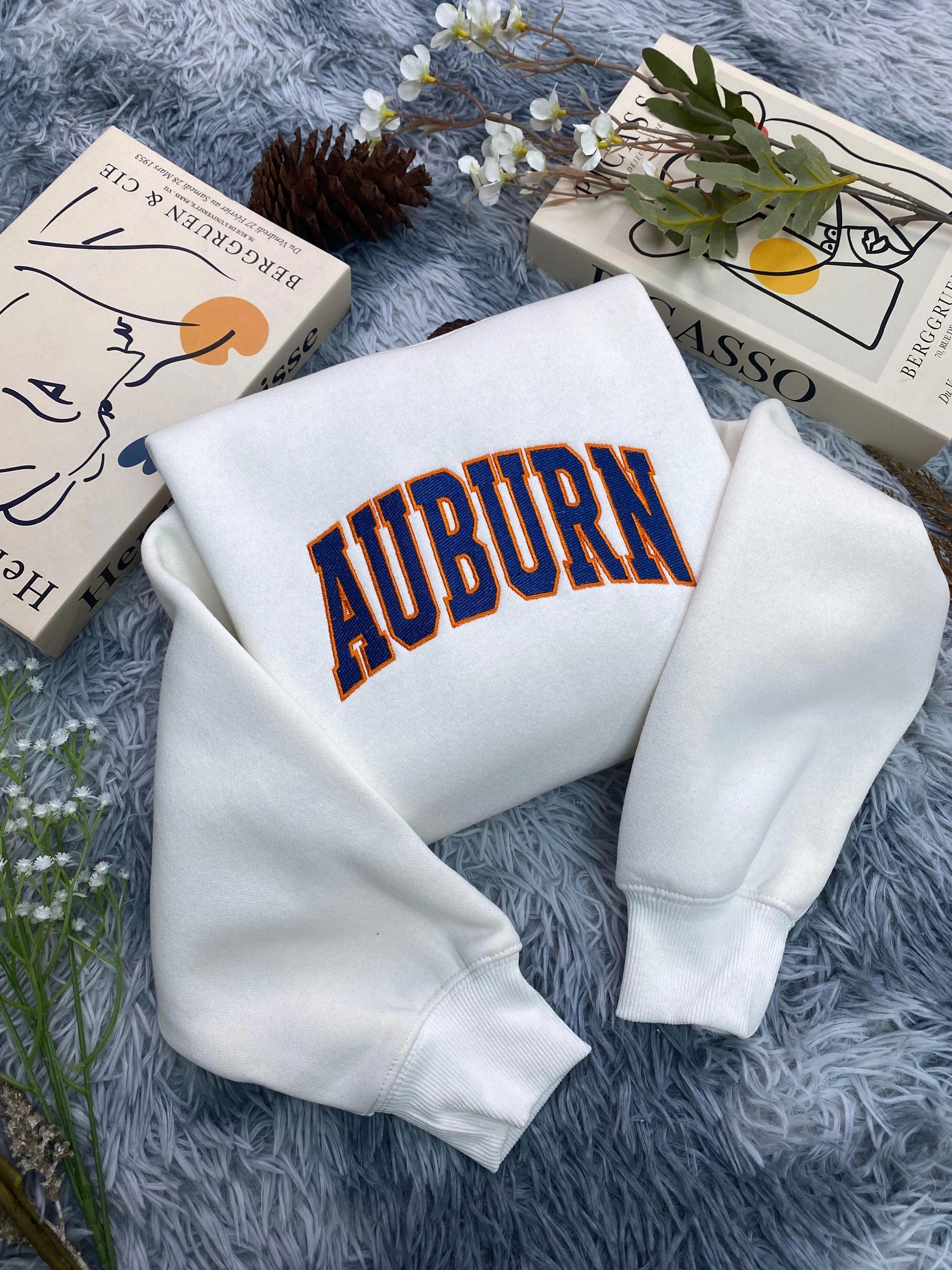 Auburn Embroidered  Shirt, Retro Style Shirt, Game Day Shirt, Alabama Travel Shirt, Southern Girl Shirt,  Football Sports Team Sweatshirt