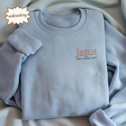 Christian Embroidered Sweatshirt, Christian Christmas Sweatshirt, Nativity Scene Sweatshirt, Christmas Jesus Nativity, Christmas Embroidery