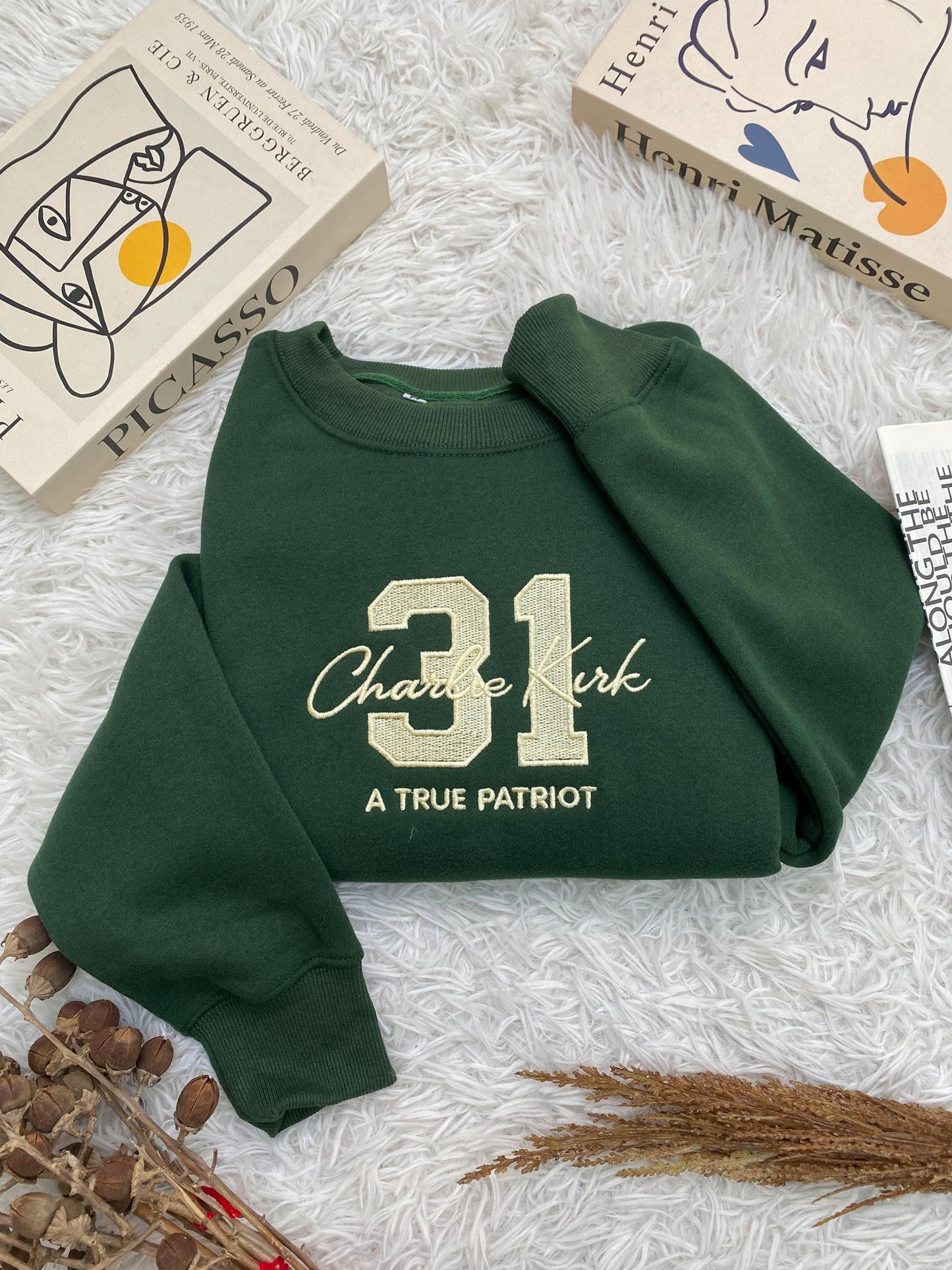 Charlie Kirk Freedom 31 Embroidered Sweatshirt, Freedom Shirt, Justice Shirt, Charlie Kirk Shirt, A True Patriot Charlie Kirk Shirt