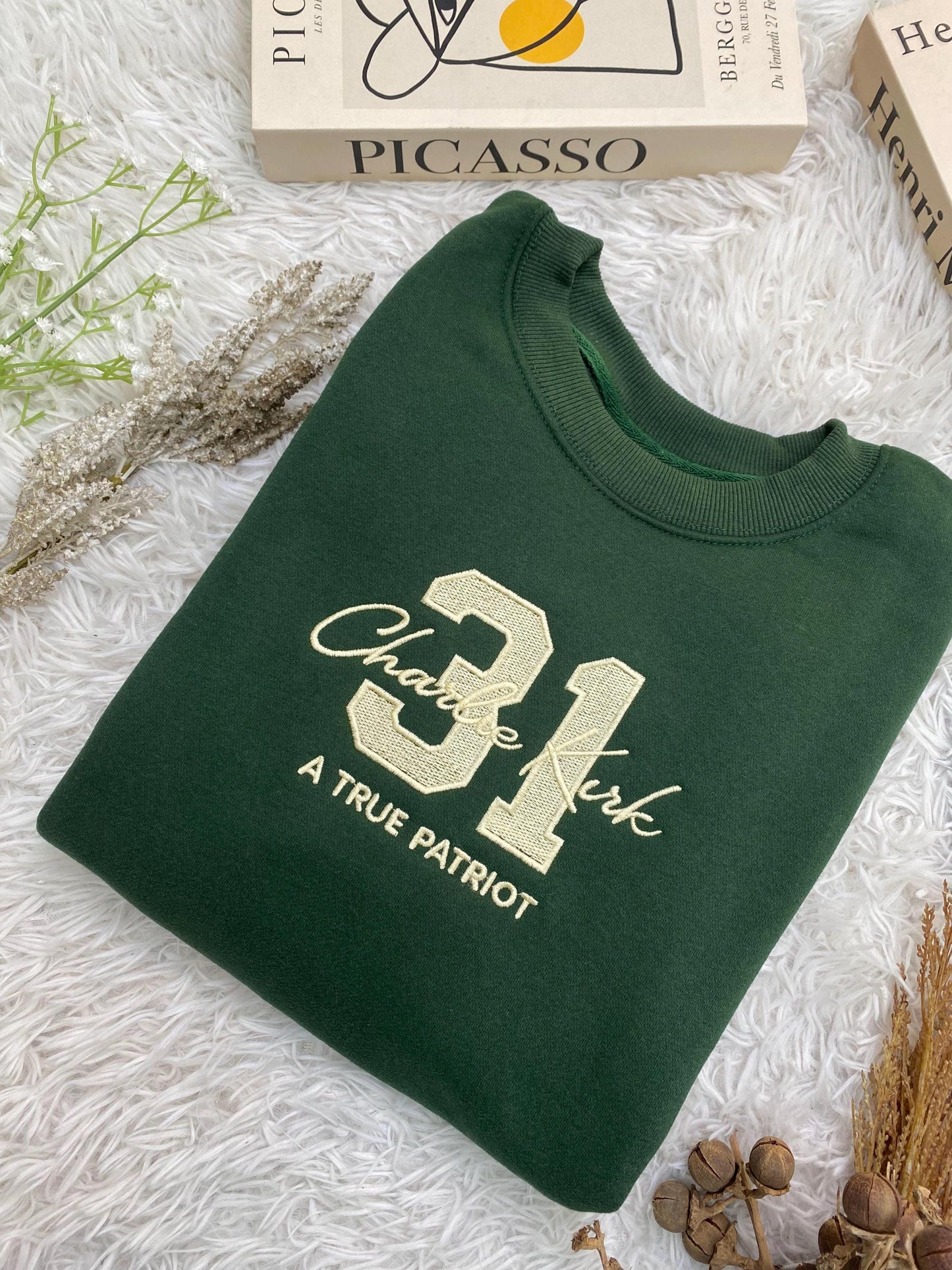 Charlie Kirk Freedom 31 Embroidered Sweatshirt, Freedom Shirt, Justice Shirt, Charlie Kirk Shirt, A True Patriot Charlie Kirk Shirt