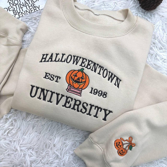 Embroidered Halloweentown Est 1998 Sweatshirt - Halloweentown Shirt - Pumkin Sweatshirt - Womens Spooky Shirts - Halloween Gift For Men