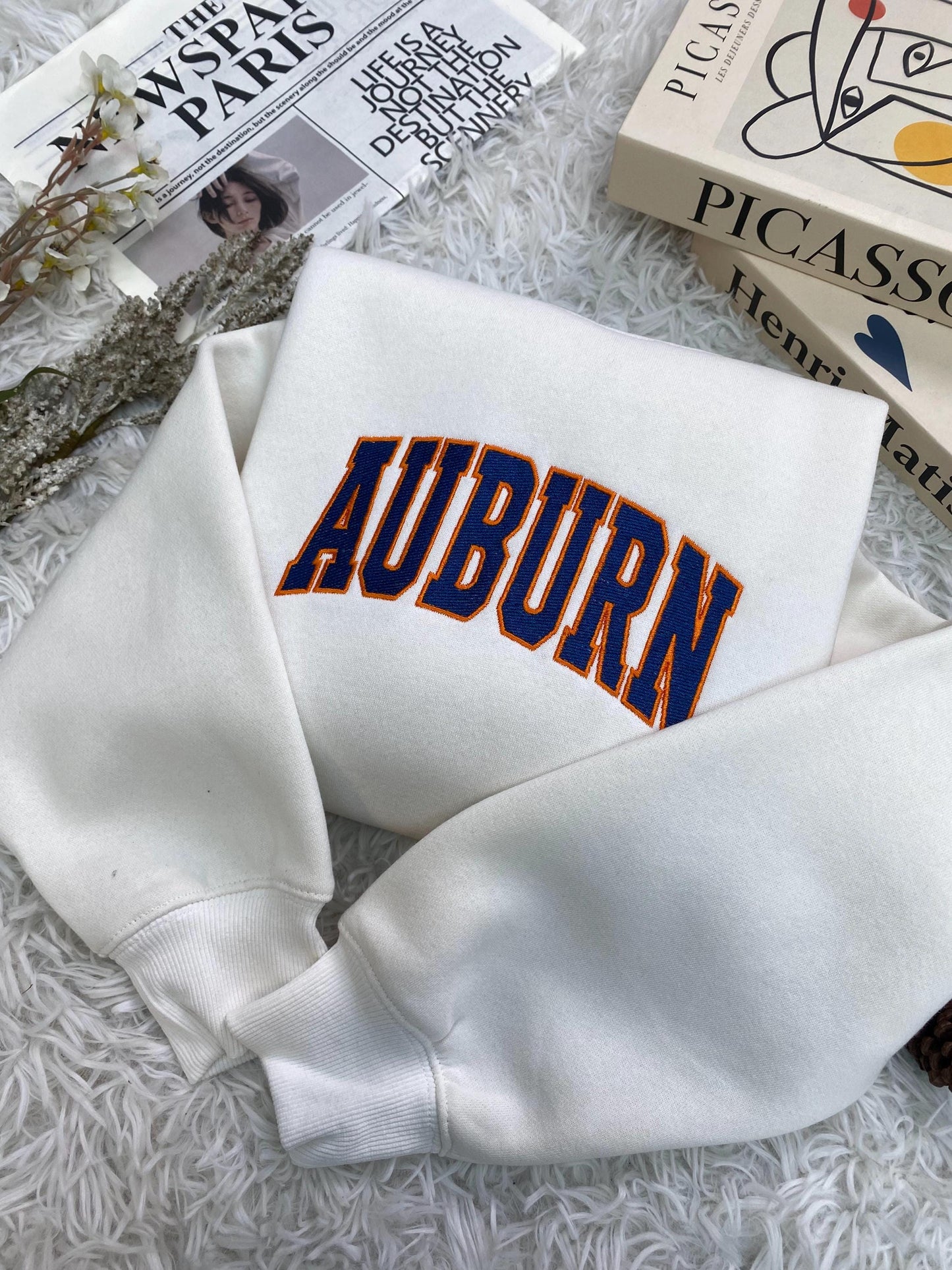 Auburn Embroidered  Shirt, Retro Style Shirt, Game Day Shirt, Alabama Travel Shirt, Southern Girl Shirt,  Football Sports Team Sweatshirt