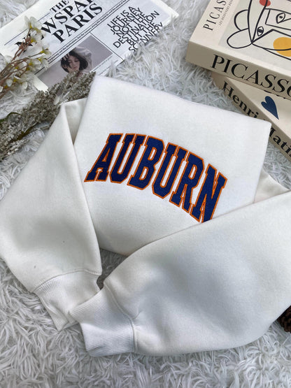 Auburn Embroidered  Shirt, Retro Style Shirt, Game Day Shirt, Alabama Travel Shirt, Southern Girl Shirt,  Football Sports Team Sweatshirt