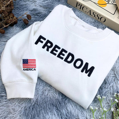 Charlie Kirk Freedom Embroidered Shirt, Charlie Kirk Embroidery Tee, Charlie Kirk Freedom Embroidered Sweatshirt, Charlie Kirk Embroidered