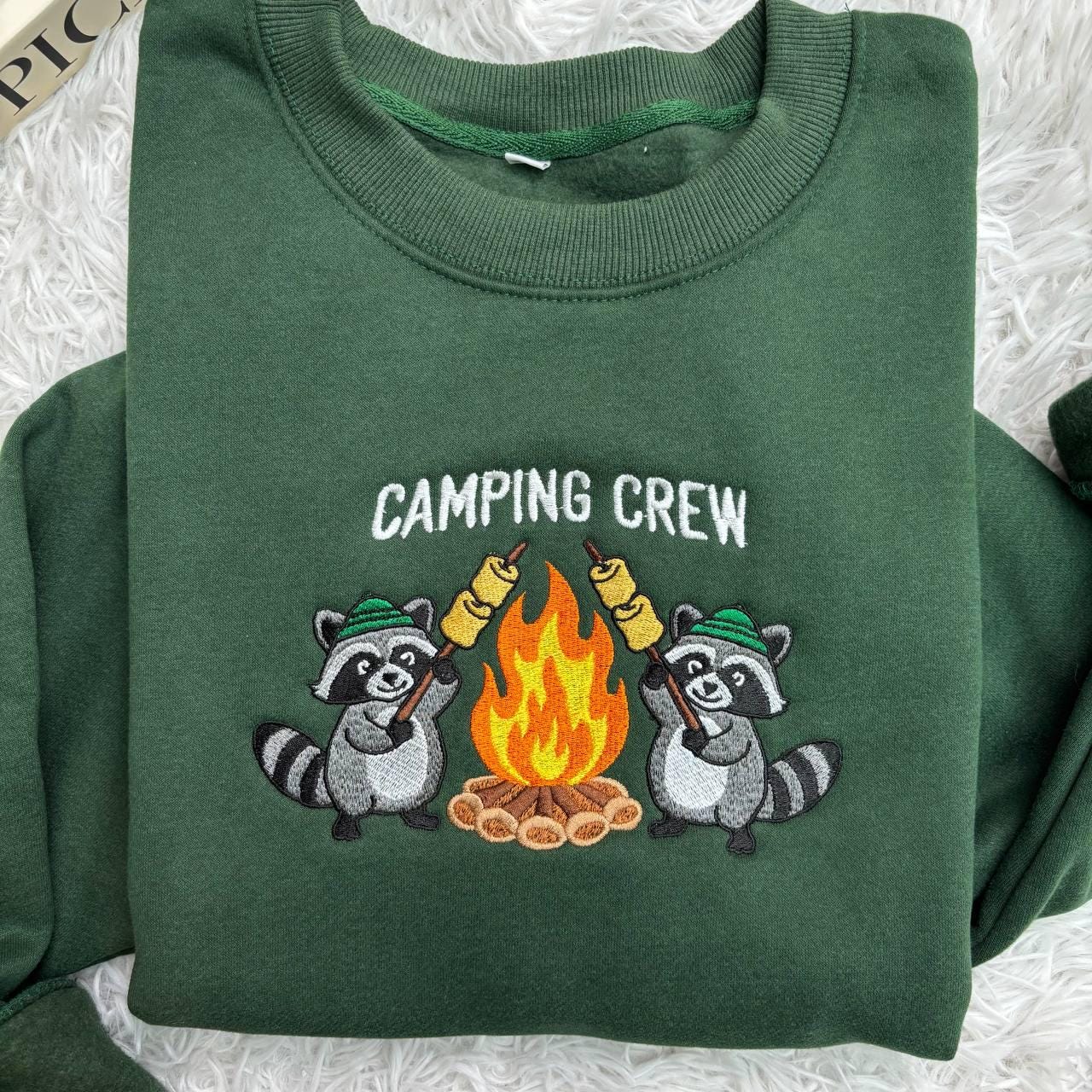 Racoon Camping Halloween Embroidered Sweatshirt, Animal Lovers Halloween Shirt, Halloween Racoon Shirt, Goblincore Animal Lover Gift