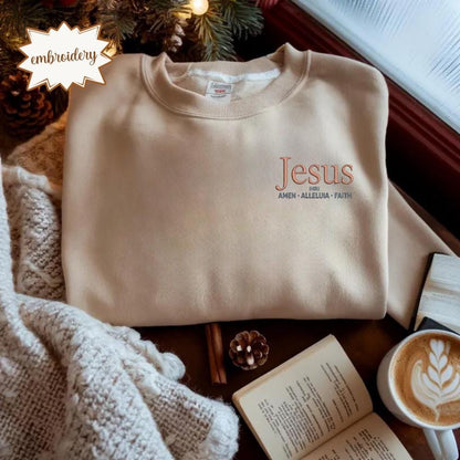 Christian Embroidered Sweatshirt, Christian Christmas Sweatshirt, Nativity Scene Sweatshirt, Christmas Jesus Nativity, Christmas Embroidery