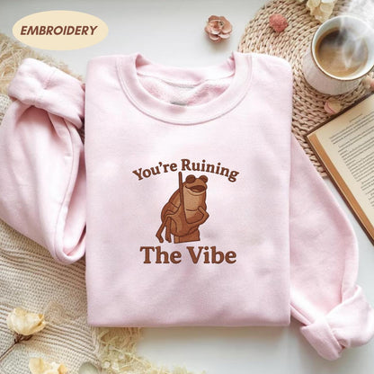 Embroidered Marcus The Worm Shirt, You're Ruining The Vibe Marcus, Marcus The Worm Funny Meme Shirt, Marcus The Worm Merch Embroidered