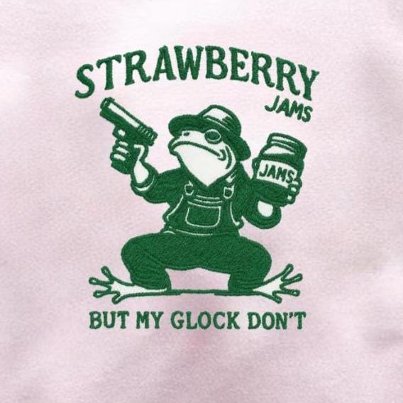 Frog Embroidered Shirt, Funny Frog Shirt, But My Glock Don't Shirt, Humor Shirt, Trendy Shirt, Meme Shirt, Unisex Shirt, Gift For Him or Her