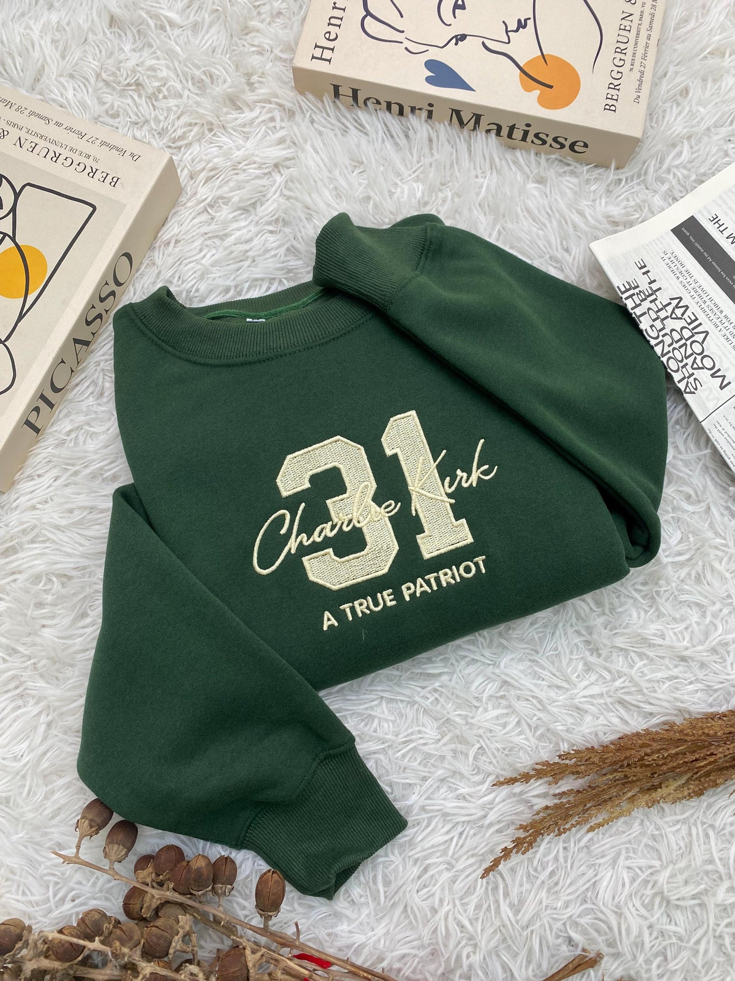 Charlie Kirk Freedom 31 Embroidered Sweatshirt, Freedom Shirt, Justice Shirt, Charlie Kirk Shirt, A True Patriot Charlie Kirk Shirt