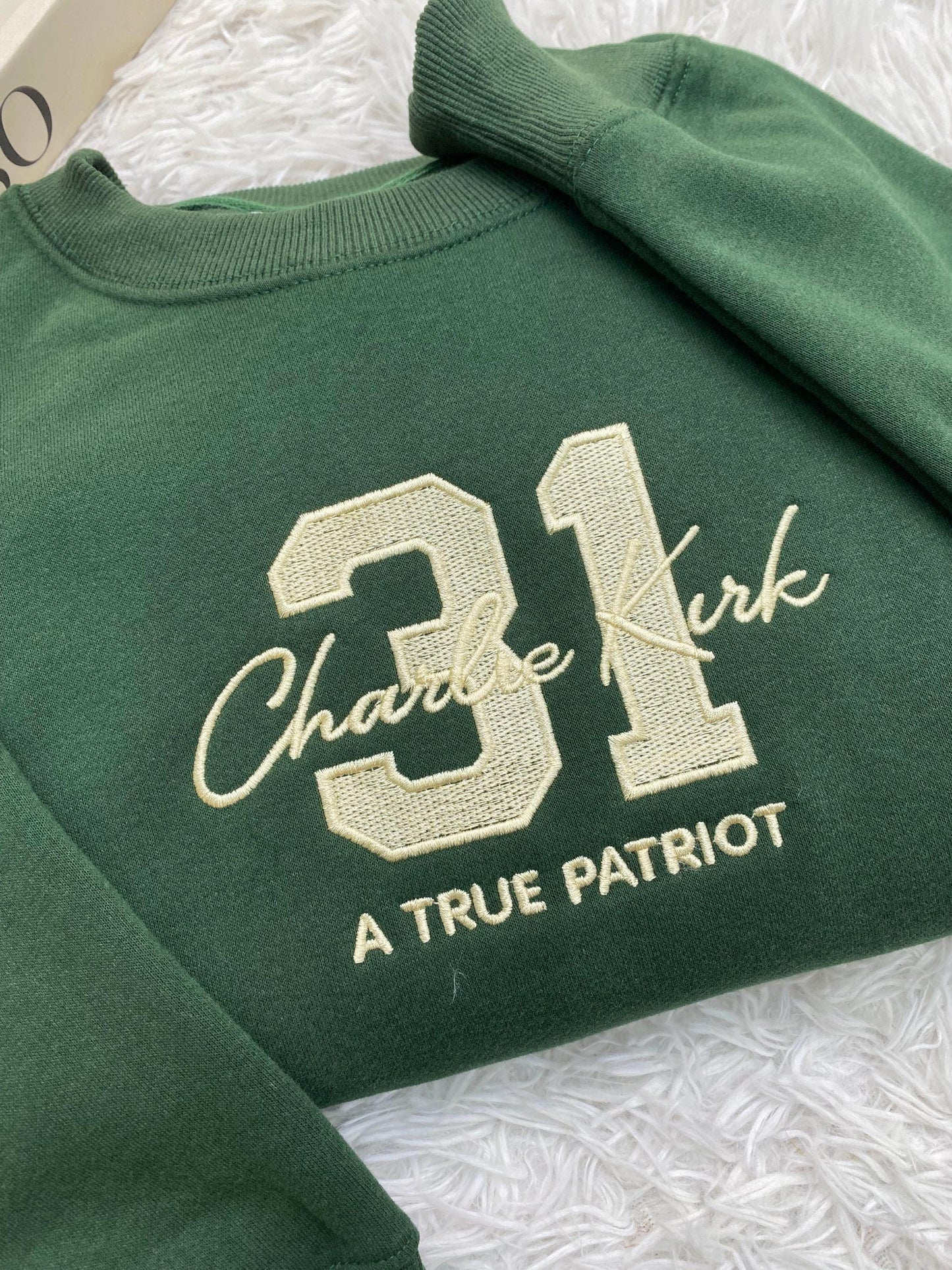 Charlie Kirk Freedom 31 Embroidered Sweatshirt, Freedom Shirt, Justice Shirt, Charlie Kirk Shirt, A True Patriot Charlie Kirk Shirt