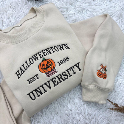 Embroidered Halloweentown Est 1998 Sweatshirt - Halloweentown Shirt - Pumkin Sweatshirt - Womens Spooky Shirts - Halloween Gift For Men