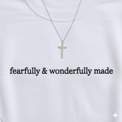 Fearfully and Wonderfully Made Embroidered Sweatshirt, Christian Crewneck, Faith Quote Pullover, Religious Gift