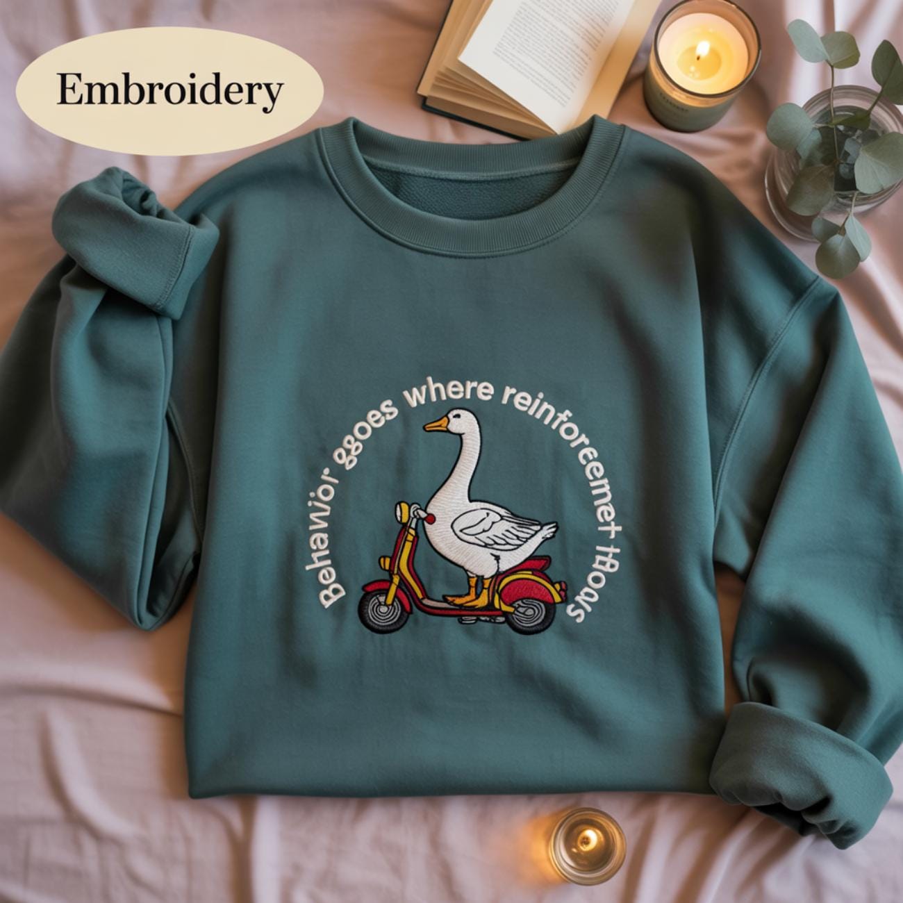 Silly Goose Behavior Goes Where Reinforcement Flows Embroidered Shirt, Silly Goose Sweatshirt, Behavior Specialist Shirt, Goose Shirt