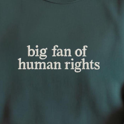 Big Fan Of Human Rights Embroidered Shirt, Equality Shirt, Social Justice Shirt, Political Protest Shirt, Activist Shirt, Equality Shirt