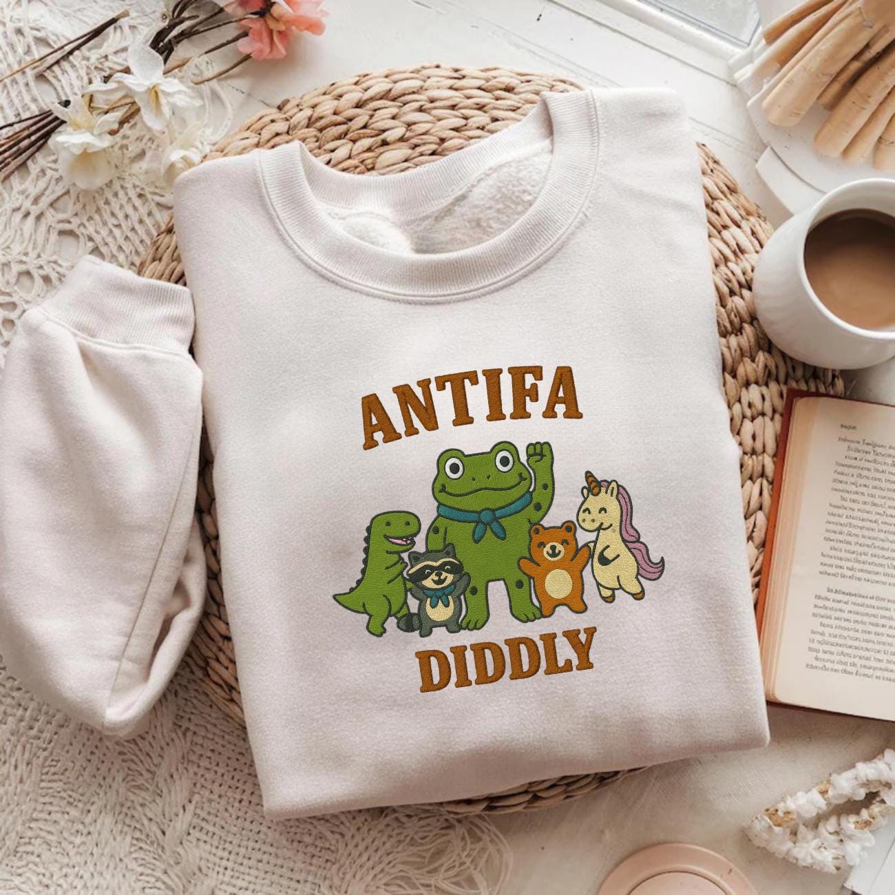Embroidered ANTIFA Shirt, Resit Frog Shirt, Inflatable Costume Portland Frog shirt, Abolish ICE Anti Fascism Protest Tee, Resistance Shirt