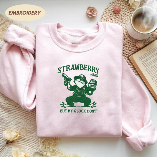 Frog Embroidered Shirt, Funny Frog Shirt, But My Glock Don't Shirt, Humor Shirt, Trendy Shirt, Meme Shirt, Unisex Shirt, Gift For Him or Her