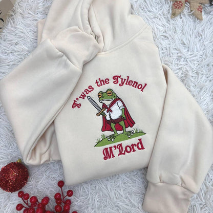 Tylenol Embroidered shirt, Twas the Tylenol M'lord shirt, Funny Medieval Frog Meme Graphic Tee Carbs Lover Wizard Unisex Shirt Tylenol shirt