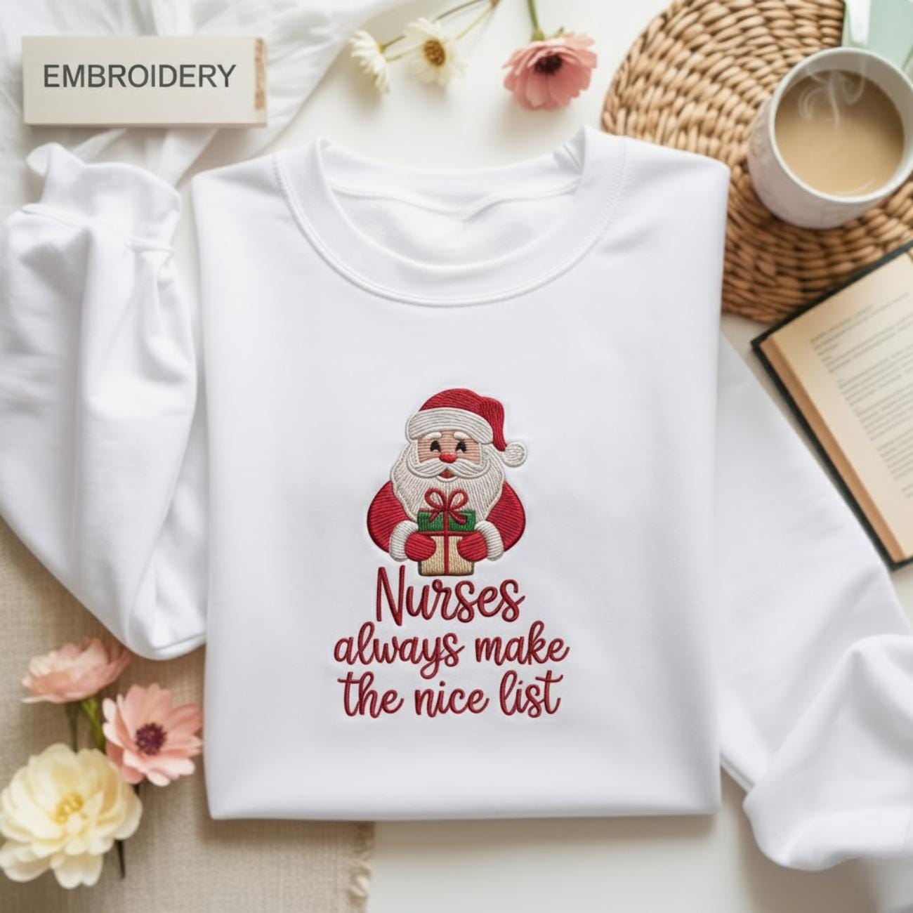 Nurse Christmas Embroidered Shirt, NICU Embroidered Shirt, NICU Nurse Practitioner Shirt, Christmas Gift for ICU Nurse, Chirstmas Shirt