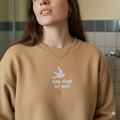 How Great Thou Art Embroidered Sweatshirt, Christian Crewneck, Then Sings My Soul, Jesus Faith Pullover