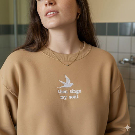 How Great Thou Art Embroidered Sweatshirt, Christian Crewneck, Then Sings My Soul, Jesus Faith Pullover