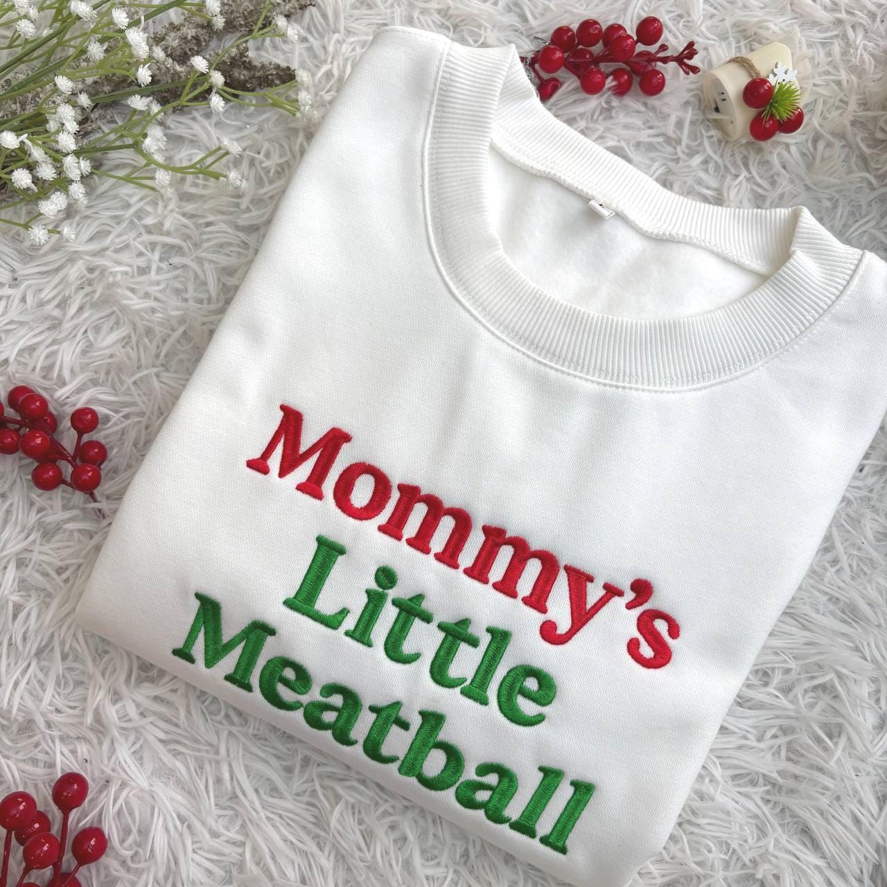 Mommy's Little Meatball Embroidered Shirt, Custom Embroidered Sweatshirt, Proud Italian Sweatshirt, Canal Street Shirt, Funny Nic Meme Shirt