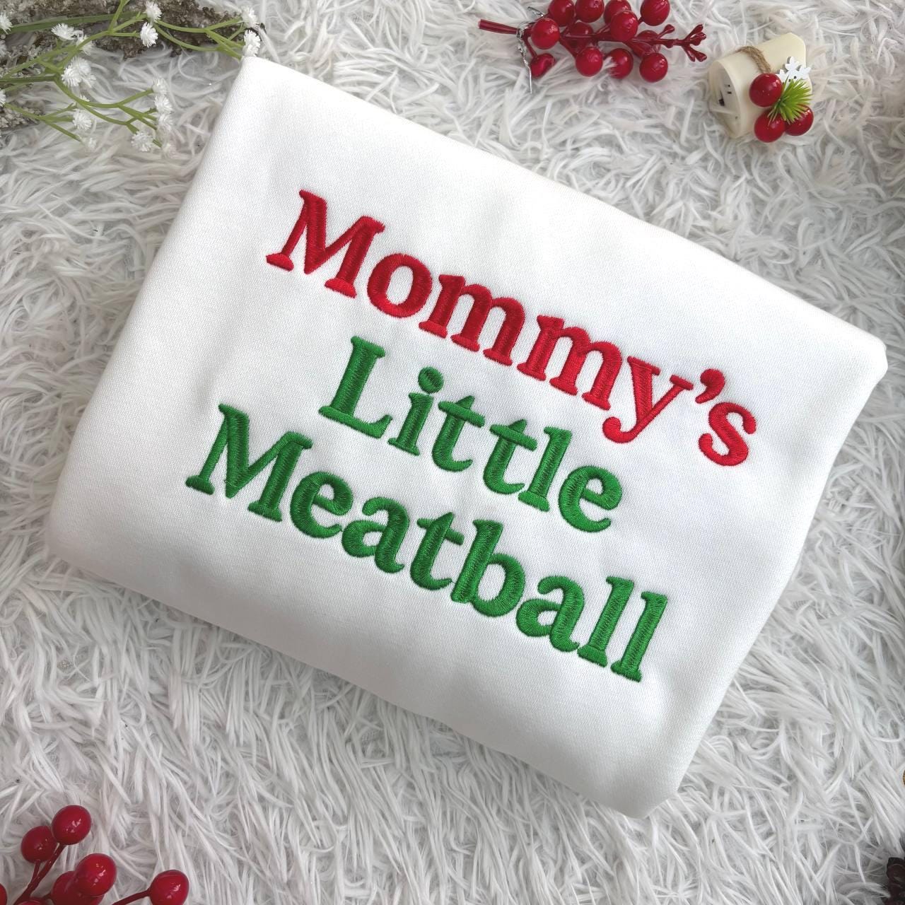 Mommy's Little Meatball Embroidered Shirt, Custom Embroidered Sweatshirt, Proud Italian Sweatshirt, Canal Street Shirt, Funny Nic Meme Shirt