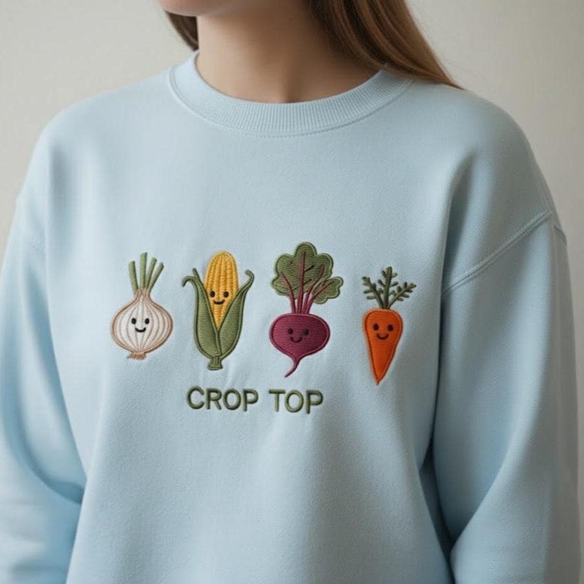Embroidered Gardening Crop Top Sweatshirt | I’ll Be In My Office Shirt | Funny Plant Mom Gift Tee