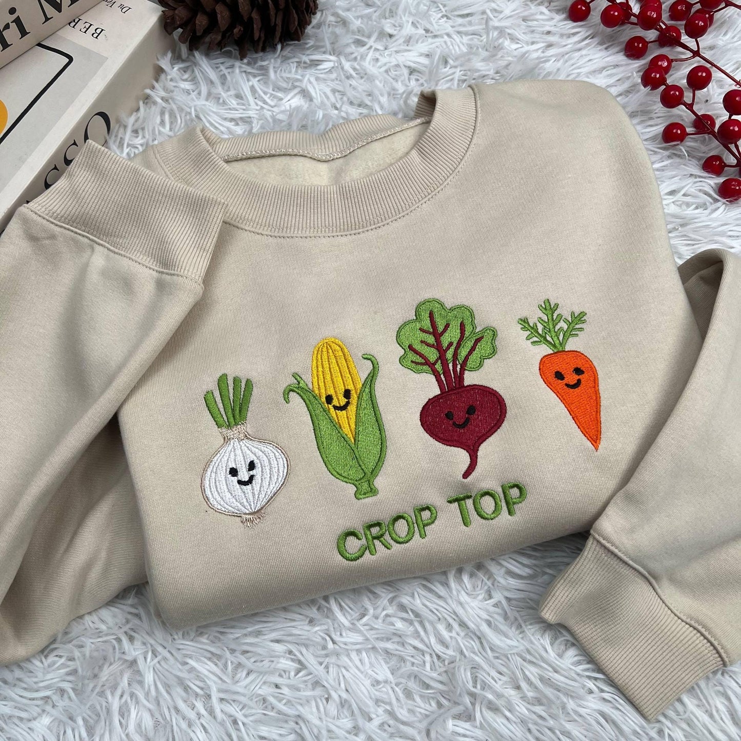Embroidered Gardening Crop Top Sweatshirt | I’ll Be In My Office Shirt | Funny Plant Mom Gift Tee