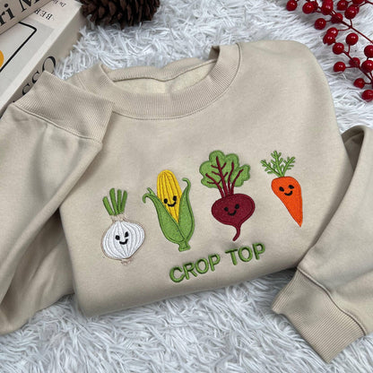 Embroidered Gardening Crop Top Sweatshirt | I’ll Be In My Office Shirt | Funny Plant Mom Gift Tee