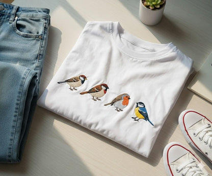Embroidered Bird Sweatshirt | Minimalist Sparrow Robin Crewneck | Cute Nature Lover Gift | Garden Inspired Birdwatcher Top