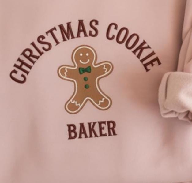 Christmas Cookie Baker Embroidered Sweatshirt, Christmas Cookie Tester Sweatshirt, Christmas Crewneck Sweatshirt, Custom Cookie Xmas Gift