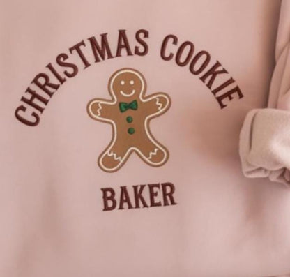 Christmas Cookie Baker Embroidered Sweatshirt, Christmas Cookie Tester Sweatshirt, Christmas Crewneck Sweatshirt, Custom Cookie Xmas Gift