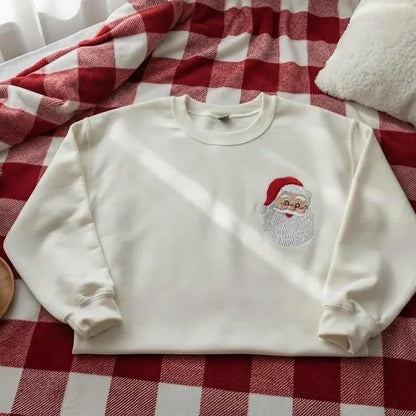 Embroidered Vintage Santa Claus Christmas Sweatshirt | Santa Crewneck | Embroidered Xmas Sweater | Custom Holiday Gift