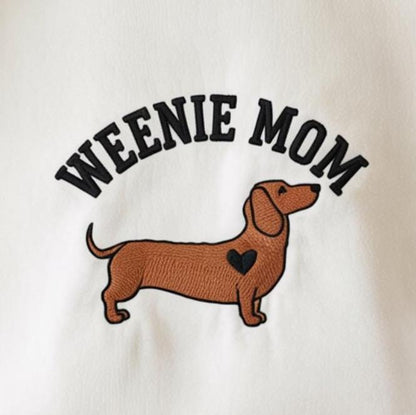 Embroidered Dachshund Sweatshirt, Weenie Mom Crewneck Shirt, Gift for Dachshund Lovers , Funny Dachshund Owner Gift, Wiener Dog Mom Shirt