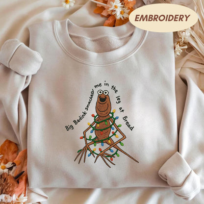 Marcus The Worm Embroidered Sweatshirt, Funny Christmas Lights Shirt, Marcus The Worm Meme Shirt, Funny Meme Shirts, Brain Rot Shirts