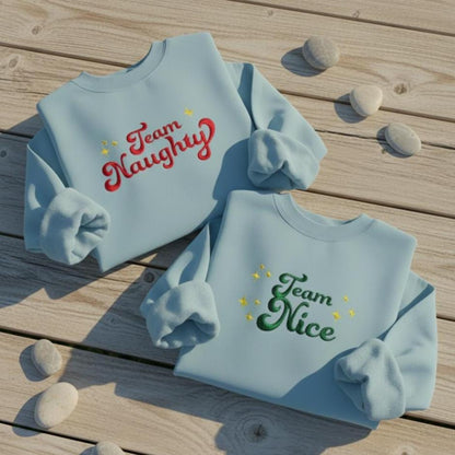 Custom Christmas Embroidered Couple Sweatshirt, Heart and Puzzle Piece Embroidery Sweater, Matching Holiday Gift for Lovers
