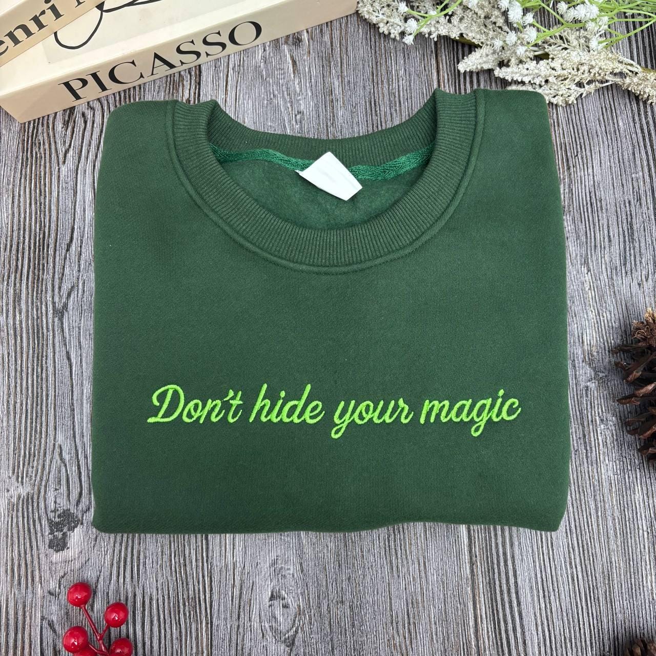 Embroidered Don't Hide Your Magic Shirt, Motivational Quote Shirt, Wicked Inspired Apparel, Broadway Shirt, Self Love Shirt, Theater Nerd